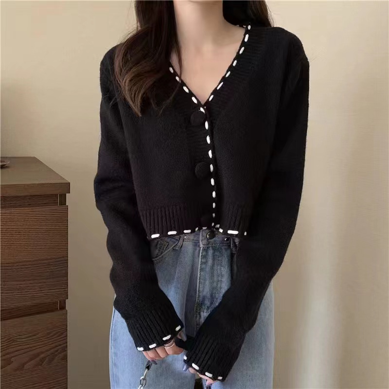 Áo Khoác Cardigan Dệt Kim Cổ Chữ V Thiết Kế Mới Thời Trang Dành Cho Nữ