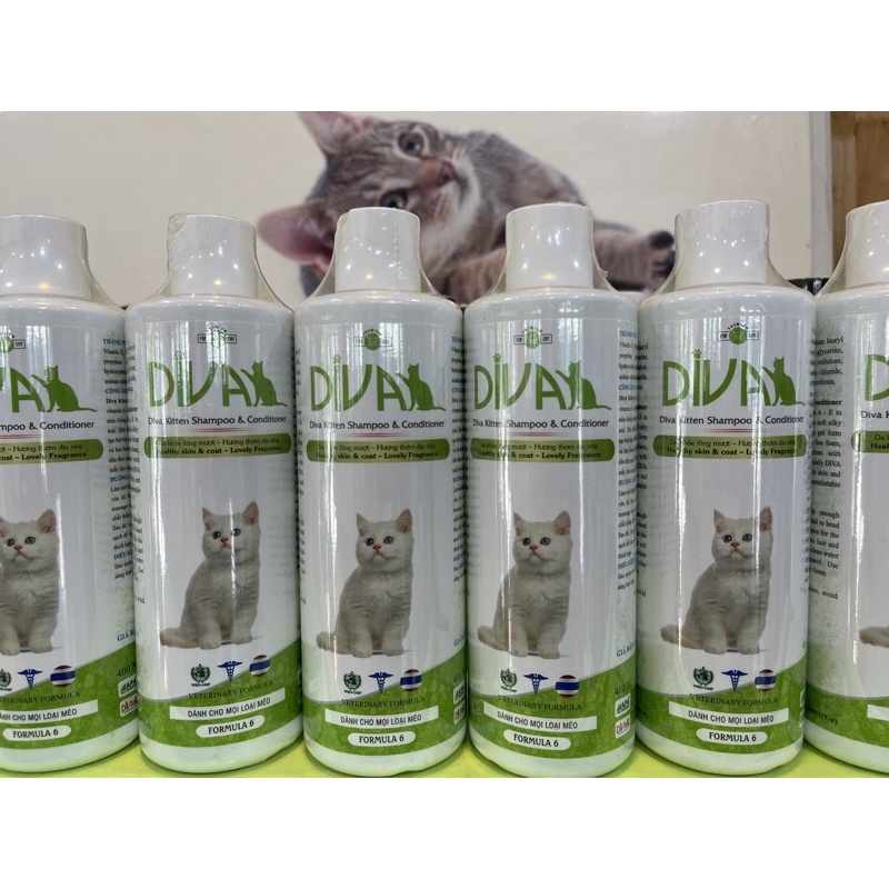 Sữa tắm mèo Kitten Gel DIVA FORMULA 6 - Xanh Lá.