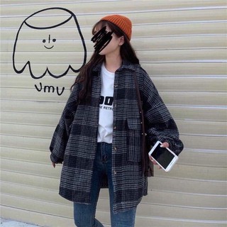[HÁNGĐẸP] Áo dạ nữ form rộng thời trang phong cách tay bồng SIZE dưới 65kg ❤️
