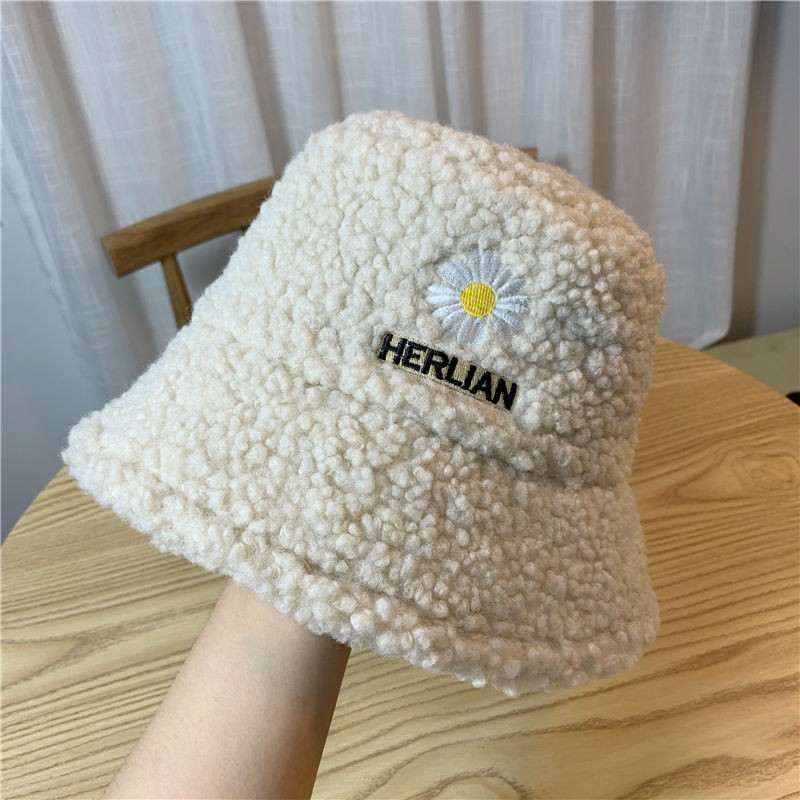 PVN19546 Mũ Len Lông Cừu Đính Hoa Cúc Xinh Xắn Phong Cách Hàn Quốc Cho Bé T2 .