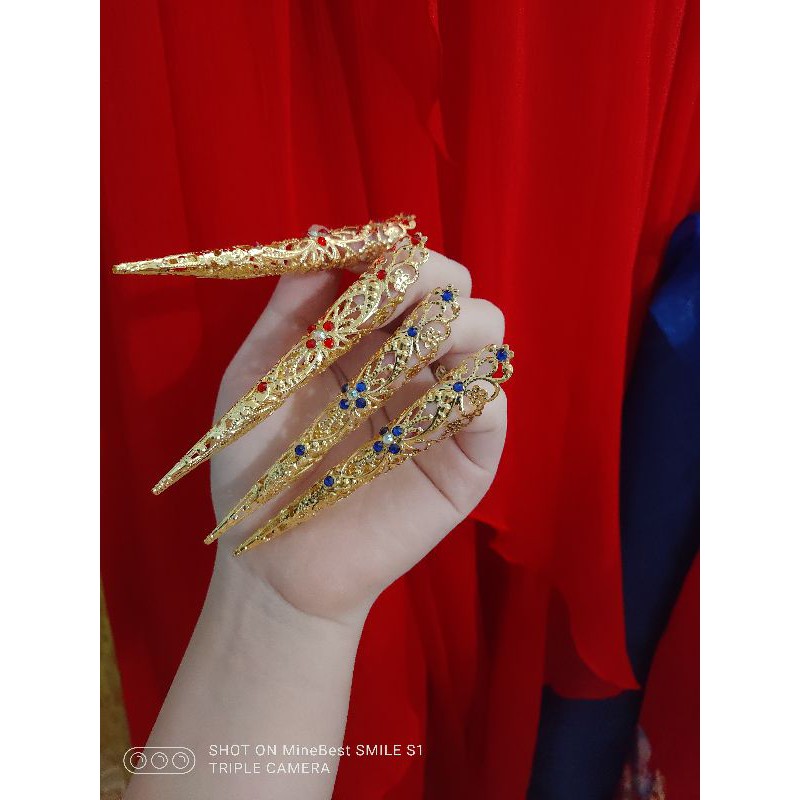 1 chiếc Hộ chỉ móng tay cổ trang cosplay phối màu