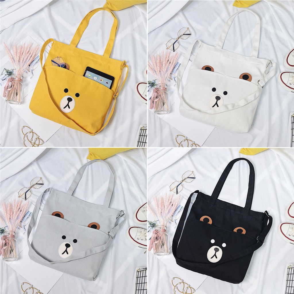 Túi Tote Phối Bé Gấu Siêu Xinh P1359