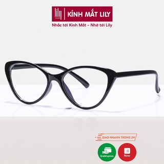 Kính mắt mèo nữ LILYEYEWEAR nhựa dẻo giả cận dễ đeo màu sắc thời trang 2383