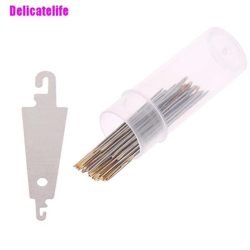 Bộ 30 kim thêu tay hình đôi mắt màu vàng kèm chỉ