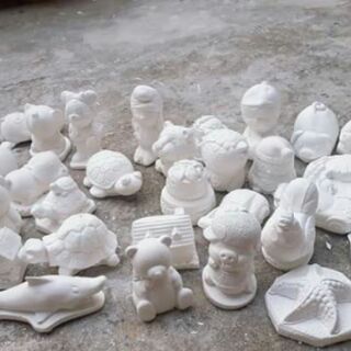 Tô tượng 5 con kèm màu và cọ vẽ -Đồ chơi tô màu(8-12cm tặng 1 tranh cát 9x12cm)