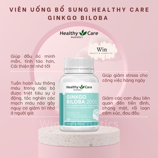 Bổ não healthy care gingko biloba 2000mg 100 viên