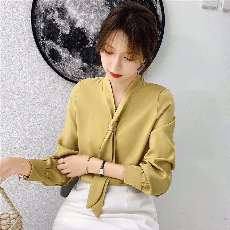 SƠ MI LỤA TRƠN HÀN QUỐC