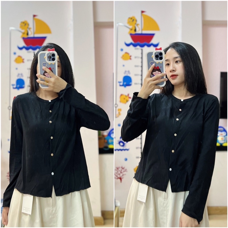 Áo dài tay cài cúc