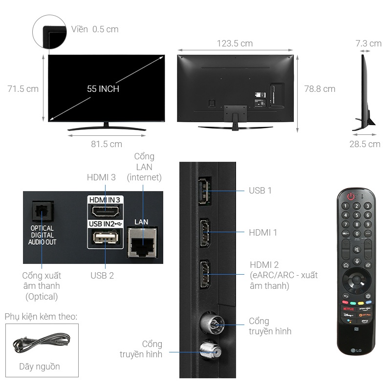 Tivi LG 55 inch 4k Smart TV NanoCell 55NANO76SQA