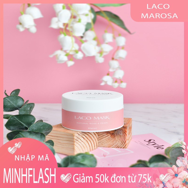 [Mã ⚡MINHFLASH⚡ giảm 50K đơn 75k] Mặt nạ dưỡng da Laco mask – Nature Rose & Pearl nuôi dưỡng làn da trắng hồng mịn màng