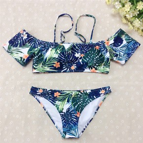 Bikini hai mảnh đi biển hoa văn xanh lá cây | BigBuy360 - bigbuy360.vn
