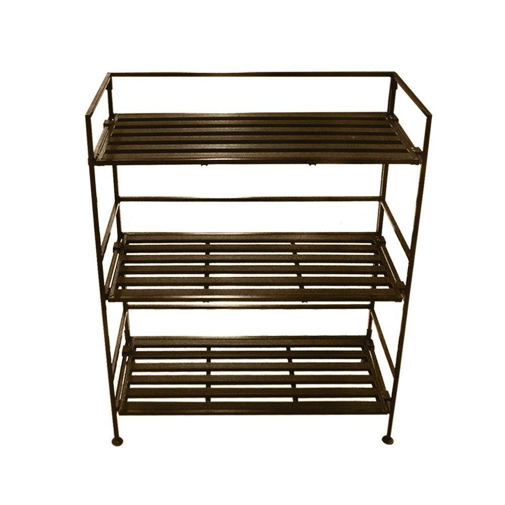 HomeBase STACKO Kệ 3 tầng bằng thép SHE04115 W64.5xH81.9xD28.5cm màu nâu đậm