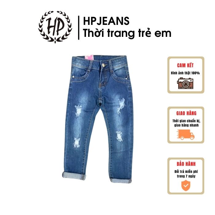 Quần Dài Cho Bé HPJEANSLAN Quần Jeans Bé Gái Hp Jeans 100% Cotton Cho Các Bé Từ 3 Đế 8 Tuổi [HP0146] thumbnail