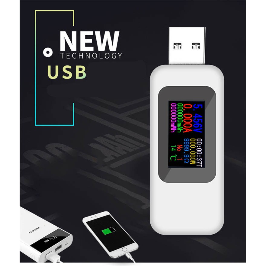 USB TESTER Cao Cấp | Đo Dung Lượng Pin | Điện Áp Dòng Sạc Xả Sạc Dự Phòng