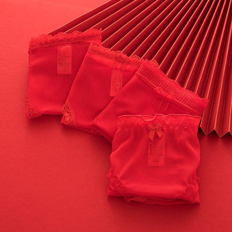 Quần lót ren thoáng khí che phủ toàn diện thoải mái cho nữ