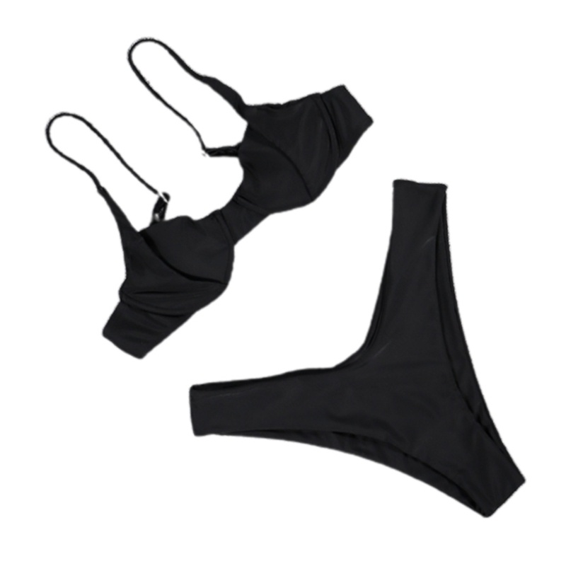 Bikini màu trơn có mút nâng ngực quyến rũ dành cho nữ