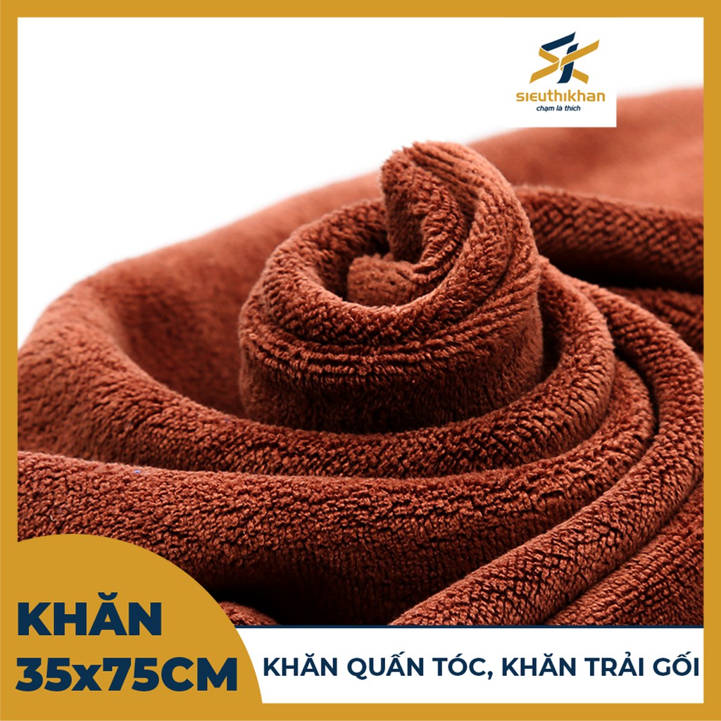 Khăn quấn tóc, trải gối spa - Thấm nước, nhanh khô kích thước 35x75cm/110gram | SIÊU THỊ KHĂN