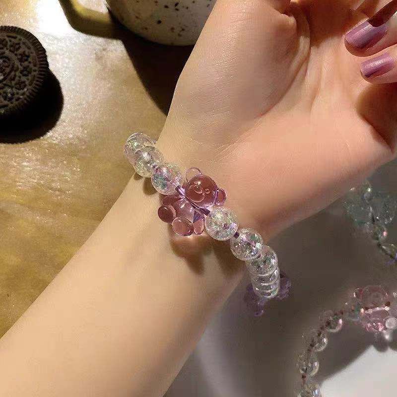 Dây buộc tóc trang trí họa tiết gấu đáng yêu nữ tính