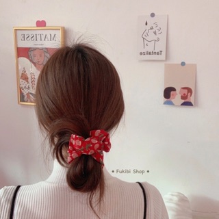 CỘT TÓC VẢI SCRUNCHIES CHERRY KÈM ẢNH THẬT