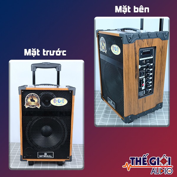Loa Kéo Bluetooth Mitsunal T803 - Bass 20, Sử dụng 6h liên tục, Tặng kèm 2 mic,  Công suất 210W, Bảo hành 6 tháng