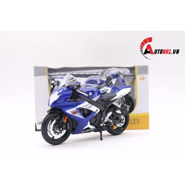 MÔ HÌNH XE SUZUKI GSX R750 BLUE WHITE 1:12 MAISTO