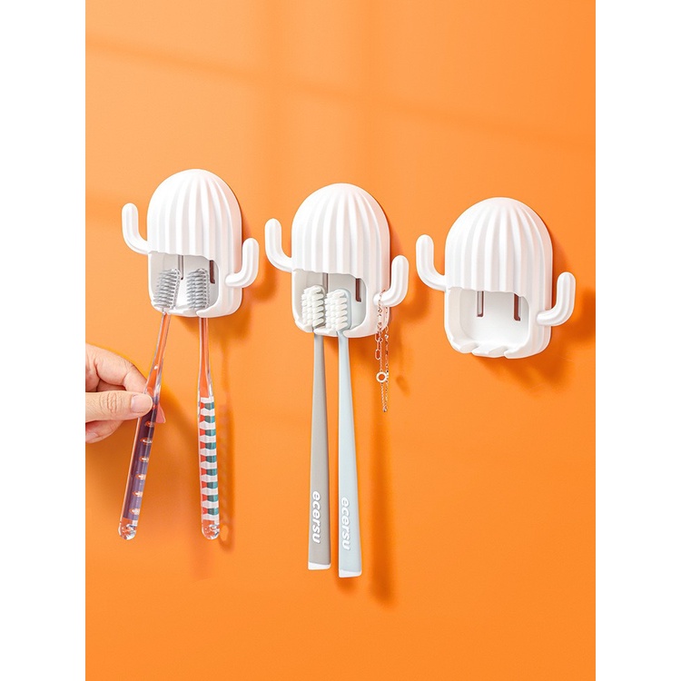 Kẹp Bàn Chải Kèm Móc Hình Xương Rồng Tiện Dụng -M3