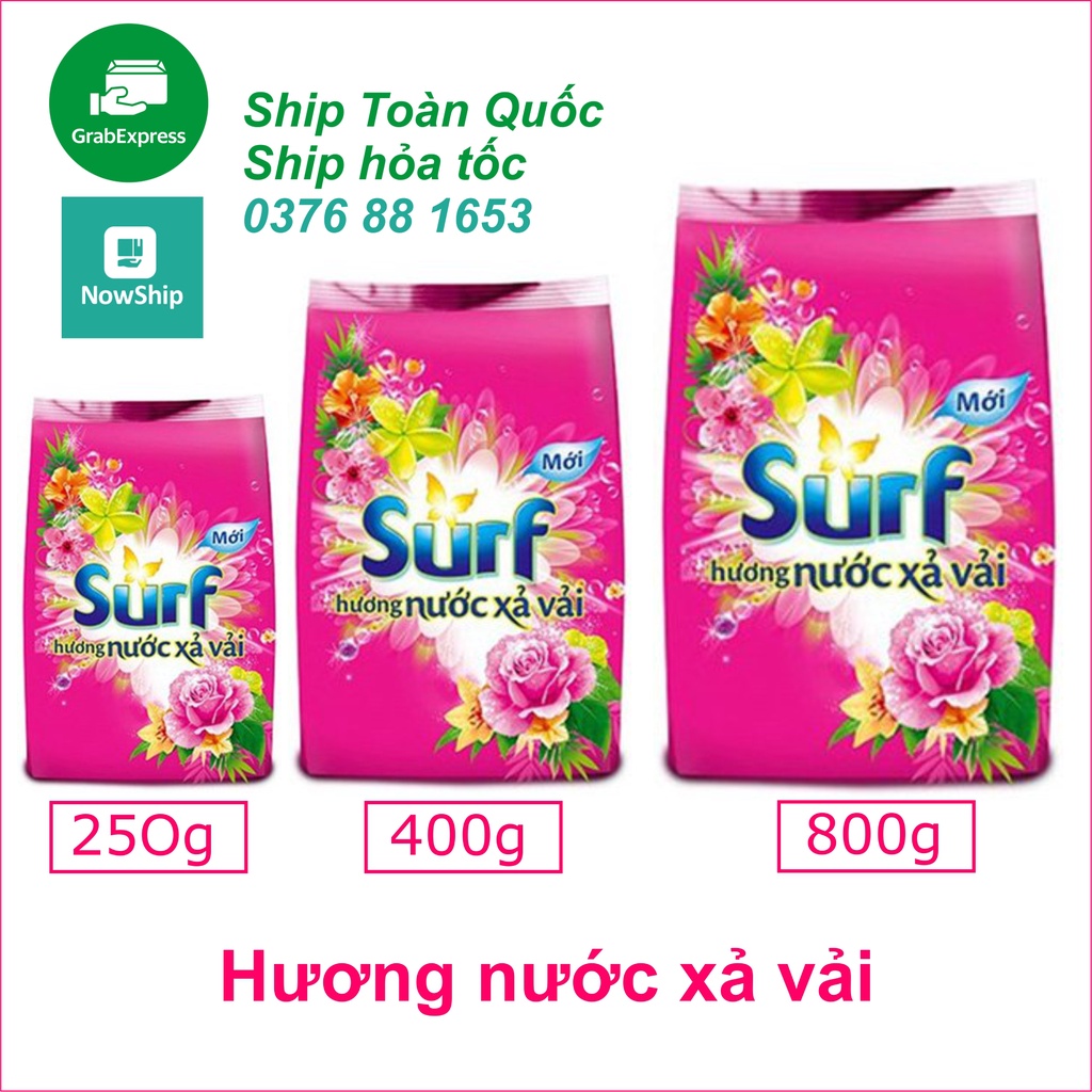 [Hoả Tốc] Bột giặt SURF Hương Nước xả Vải Ngát Hương Xuân Hồng 250g, 400g, 800g