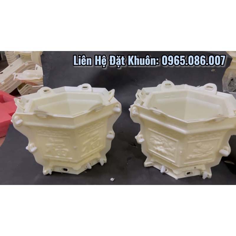 Khuôn chậu lục giác 25 mẫu mới có lòng trong nhựa ABS