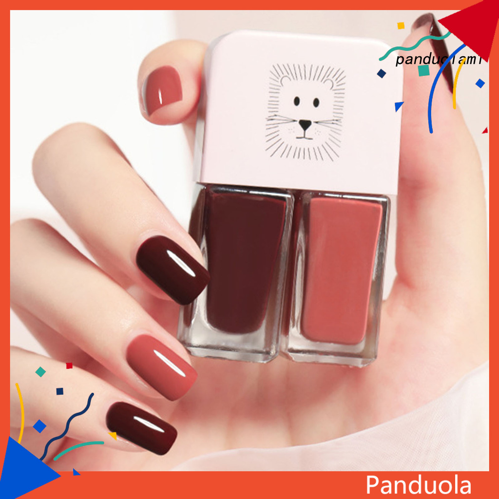 Lọ sơn móng tay 6ml 2 ngăn chống thấm nước mau khô bằng nhựa resin có màu lì dùng để trang điểm làm đẹp