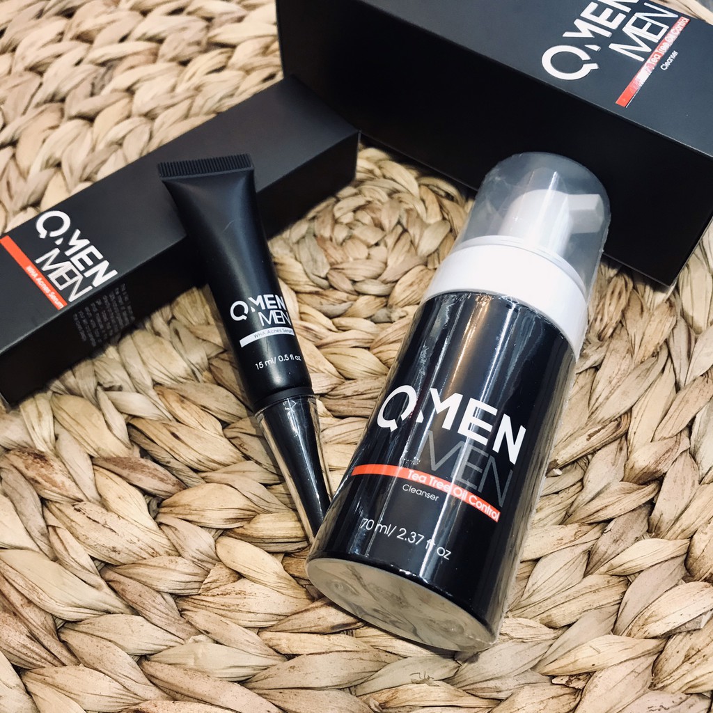 Combo trị mụn QMEN - WHA Serum + Tea Tree Oil + Magic Sun Pray