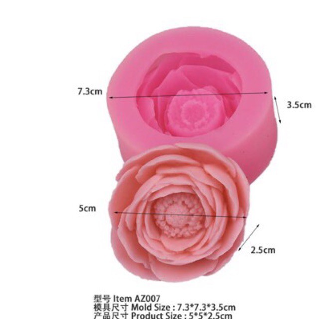 (XẢ KHO) khuôn silicon HOA HỒNG TRÀ kích thước thành phẩm 5,5cm