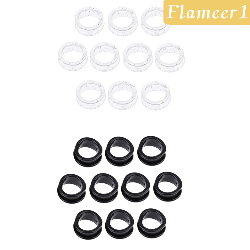 Set 1 / 10 Nhẫn Đeo Ngón Tay Bằng Cao Su Mềm Màu Trắng Chuyên Dụng Cho Salon Làm Tóc