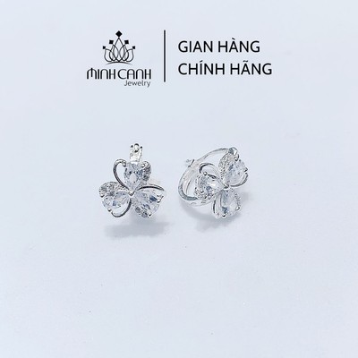 Bông Tai Bạc Bấm 3 Đá - Minh Canh Jewelry