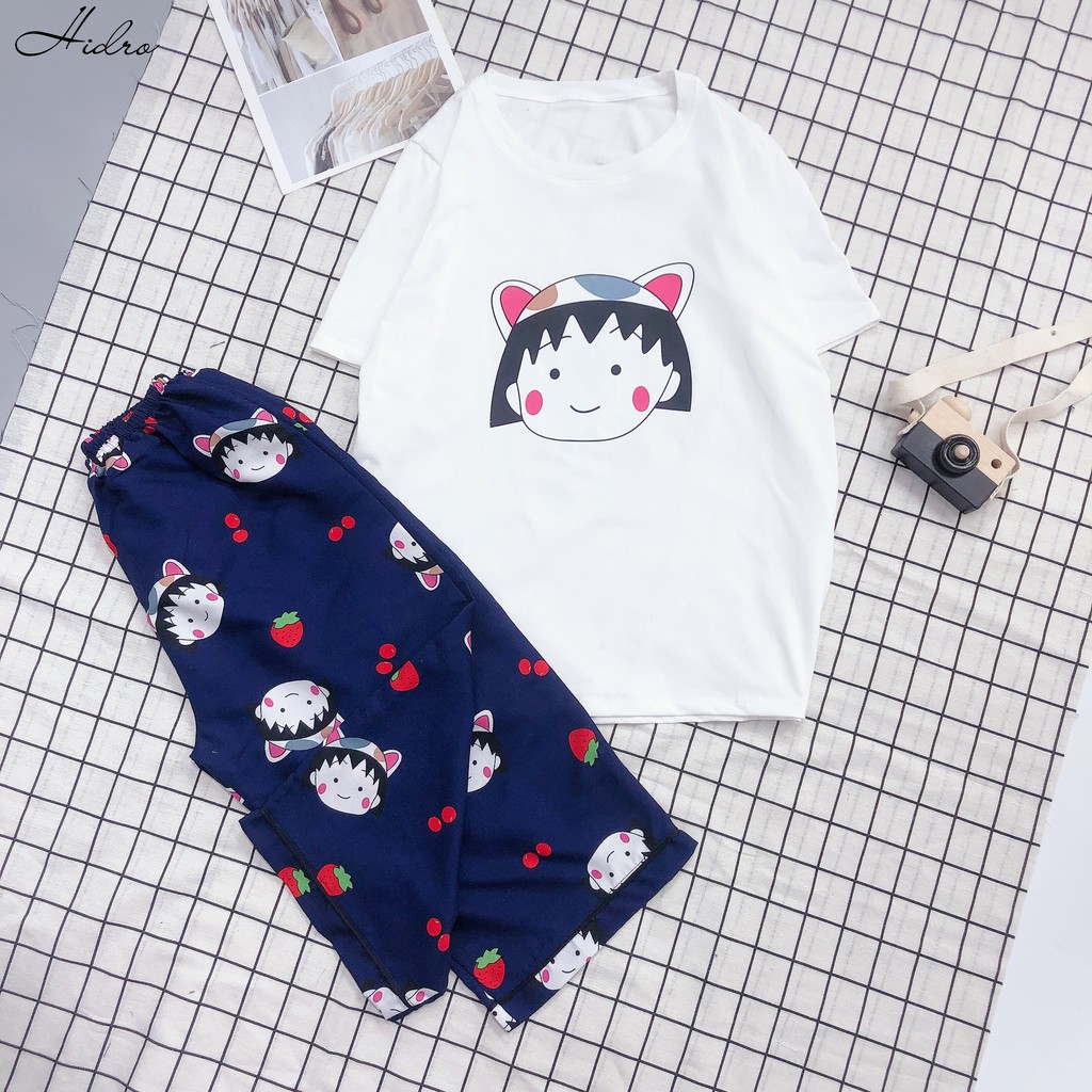 Bộ ngủ áo cotton quần lửng Kate Thái cute | BigBuy360 - bigbuy360.vn