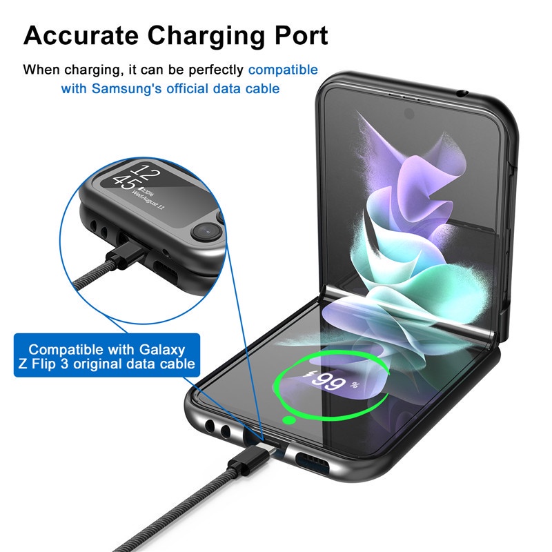 Ốp điện thoại da PU thiết kế độc đáo cho Samsung Galaxy Z Flip 3 5G