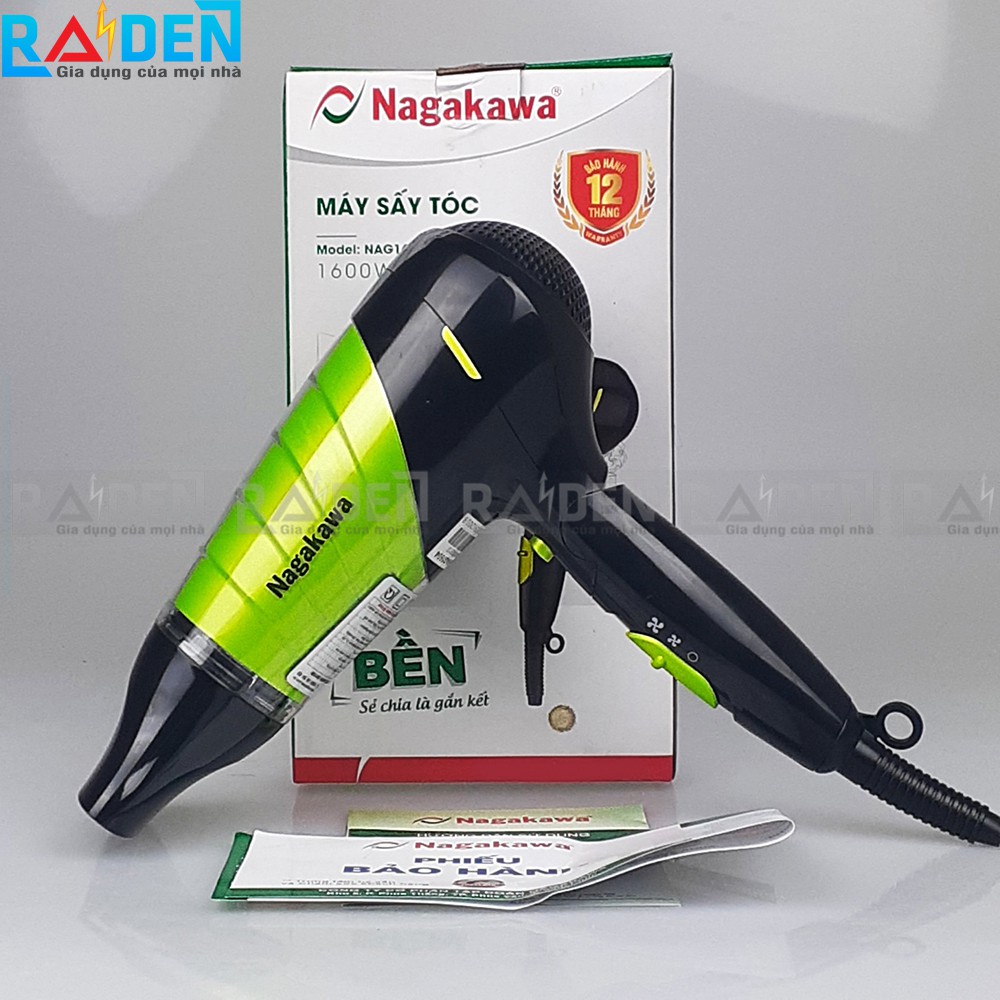 MÁY SẤY TÓC NAGAKAWA NAG1604 có 3 nấc nhiệt tiện dụng