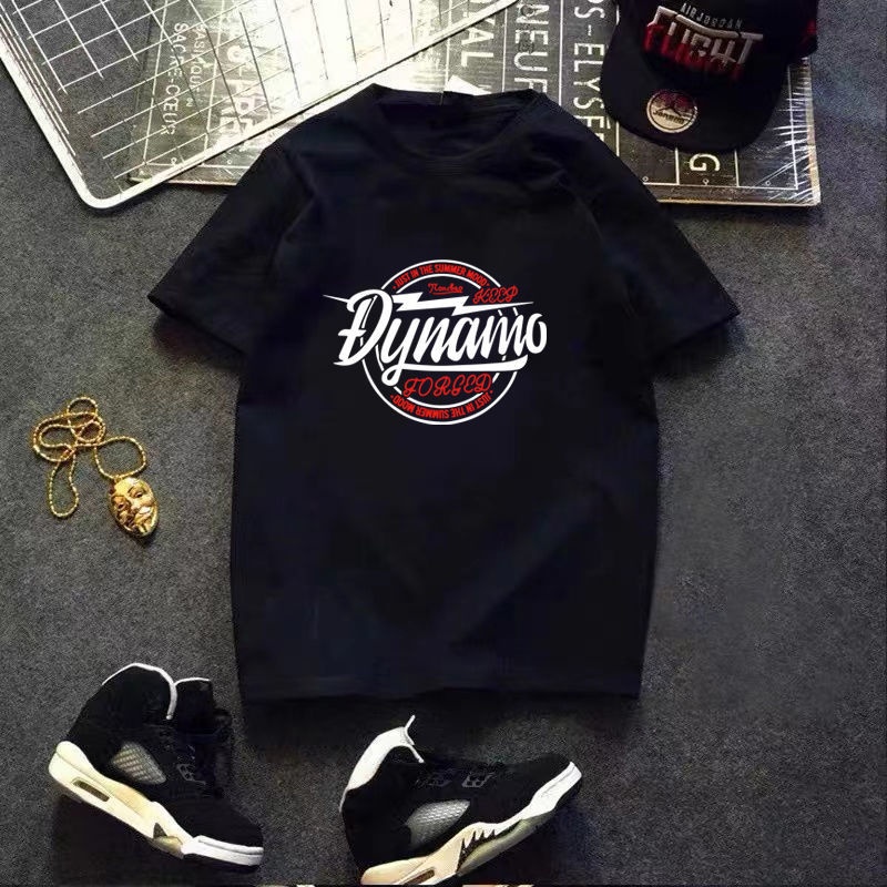 Áo nam tay ngắn cổ tròn dáng rộng phong cách Hàn Quốc thời trang mùa hè