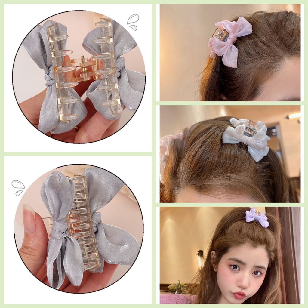 KẸP CÀNG CUA NƠ VẢI SATIN