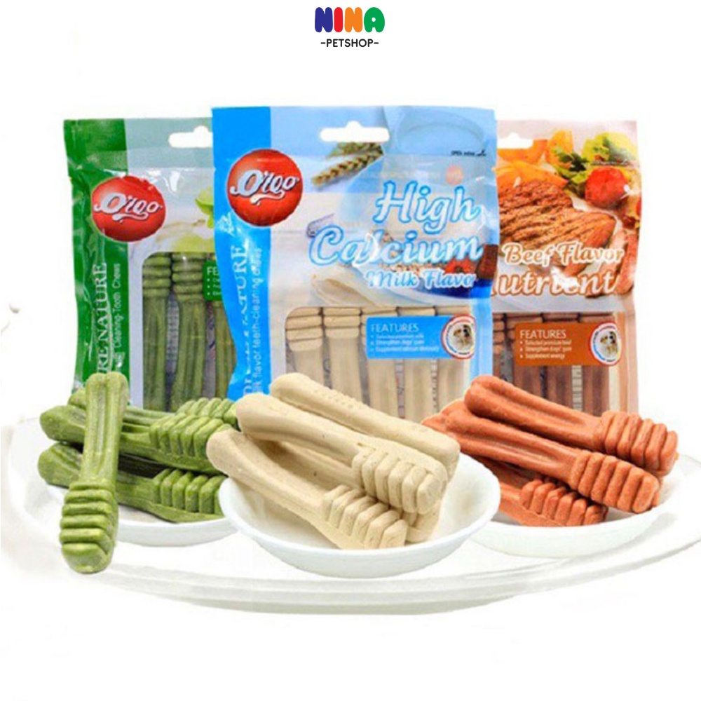 Xương gặm cho chó thú cưng Orgo đồ thức ăn cho chó con mèo sạch răng poodle Nina pet shop