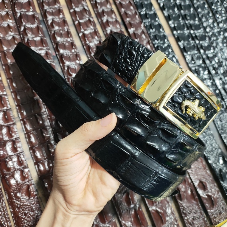 Dây Thắt Lưng Da Cá Sấu Liền Nguyên Con, TẶNG KÈM HỘP SANG TRỌNG, dây nịt da, dây nịt nam, dây nịt da cá sấu