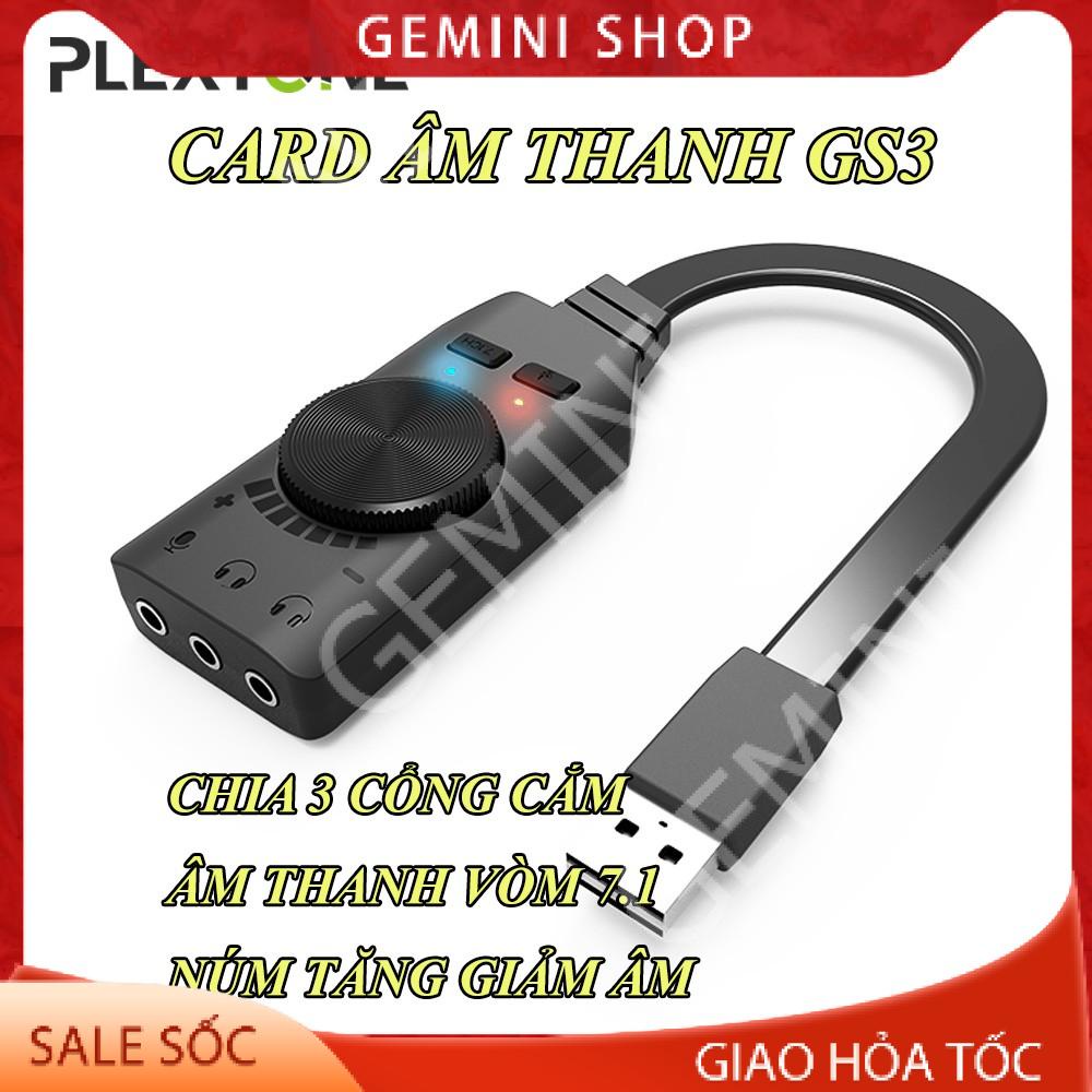 Sound card âm thanh 7.1 cho máy tính PC chuyên game Plextone GS3