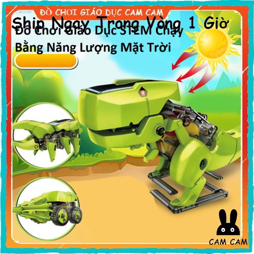 Đồ Chơi Giáo Dục STEM⚡ Chạy Bằng Năng Lượng Mặt Trời⚡ Lắp Ghép 4 trong 1 Robot, Khủng Long, Máy Đào Đất, Tê Giác