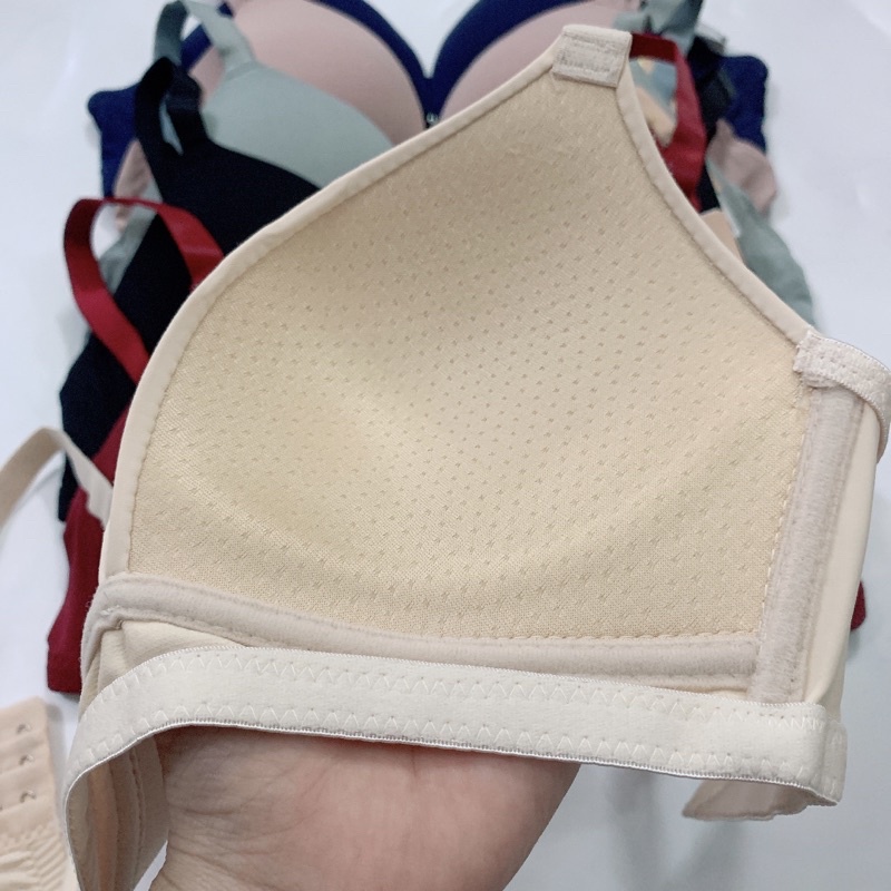 Áo lót nữ trơn, mút mỏng, không gọng, thiết kế phom quả to ôm ngực. Cúp B dành cho người ngực to. 6682.Ảnh và video thật