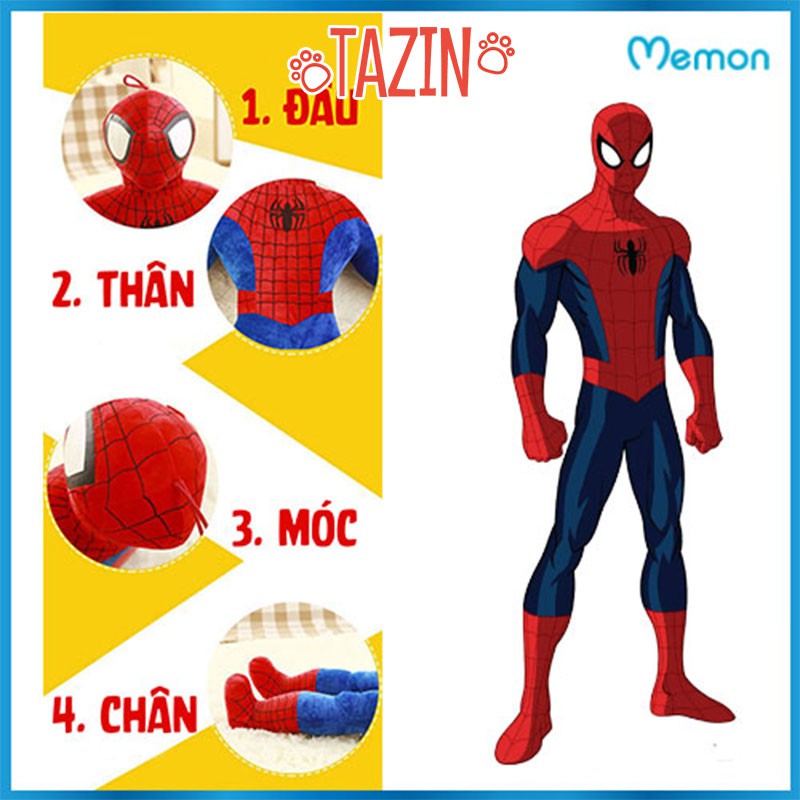 Gấu bông người nhện spider man, thú nhồi bông người nhện spider man cao cấp Tazin