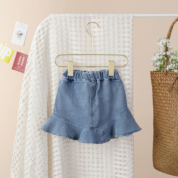 Mới Chân Váy Denim Thời Trang 2022 Dành Cho Bé Gái