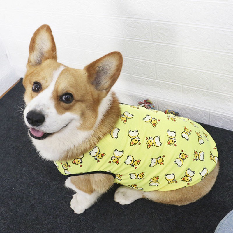 Quần áo cho chó vào mùa xuân và thu hè ghi lê mỏng Corgi Chiến đấu nhỏ vừa Teddy Bichon Thú cưng không tay Pome