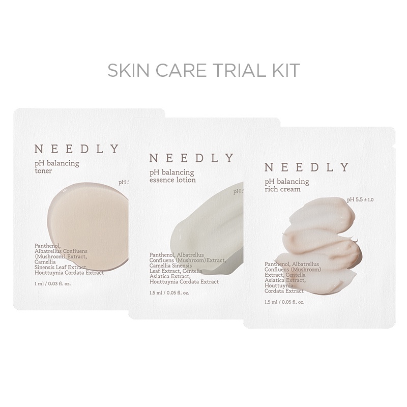 Bộ 3 tiện lợi chăm sóc dưỡng da NEEDLY Skin Care Trial Kit_Set gồm 21 gói