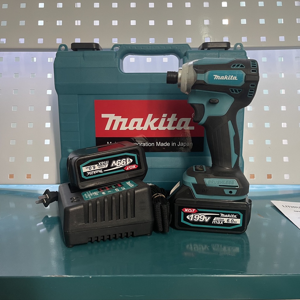 Máy chuyên vít ,khoan pin MAKITAA 199v , động cơ không chổi than ,Tặng kèm phụ kiện