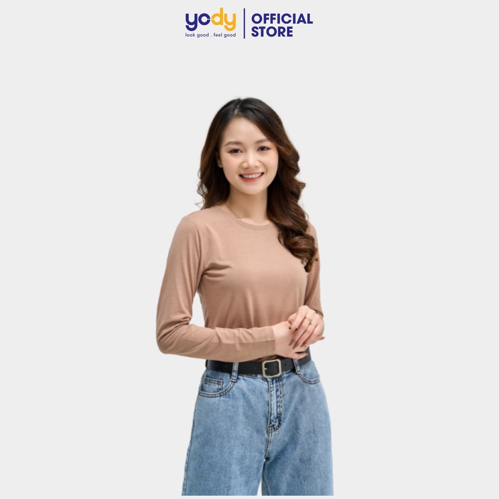 [Mã WABRYD31 giảm 10% tối đa 50k đơn đơn từ 250k] Áo thun nữ YODY mẫu giữ nhiệt dài tay co giãn ATN4606