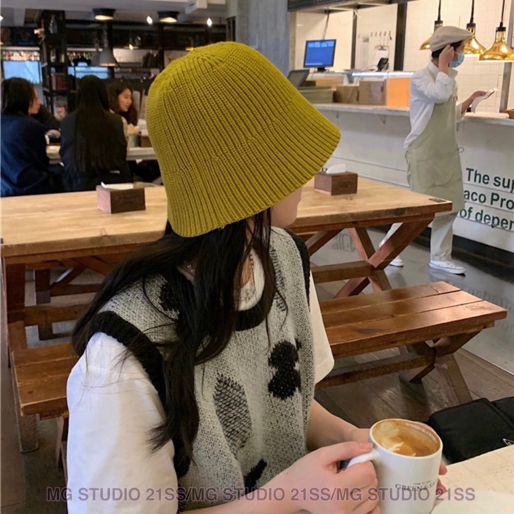 Mũ xô MG STUDIO bằng vải cotton gân sọc cá tính